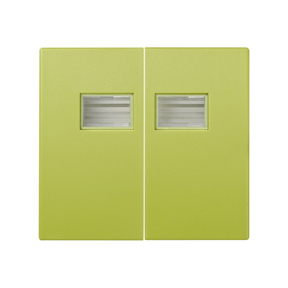 Double rocker with viewer pistachio green Simon 44 Aqua