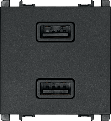 Módulo Carregador Usb A+A 2,1A Bivolt - 2 Módulos - Grafite - Simon 26