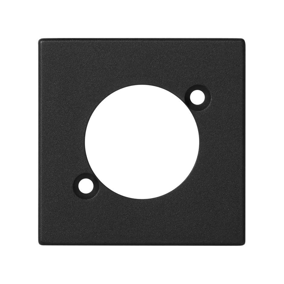 Placa embelezadora para 1 conetor XLR macho ou fêmea de 1 elemento preto Simon K45