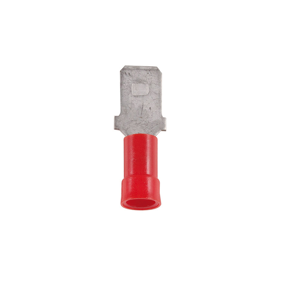 Terminal em forma de lingueta plana pré-isolado de 1,5 mm² com ø de 6,3-0,8 mm, 10 unidades em vermelho da 
