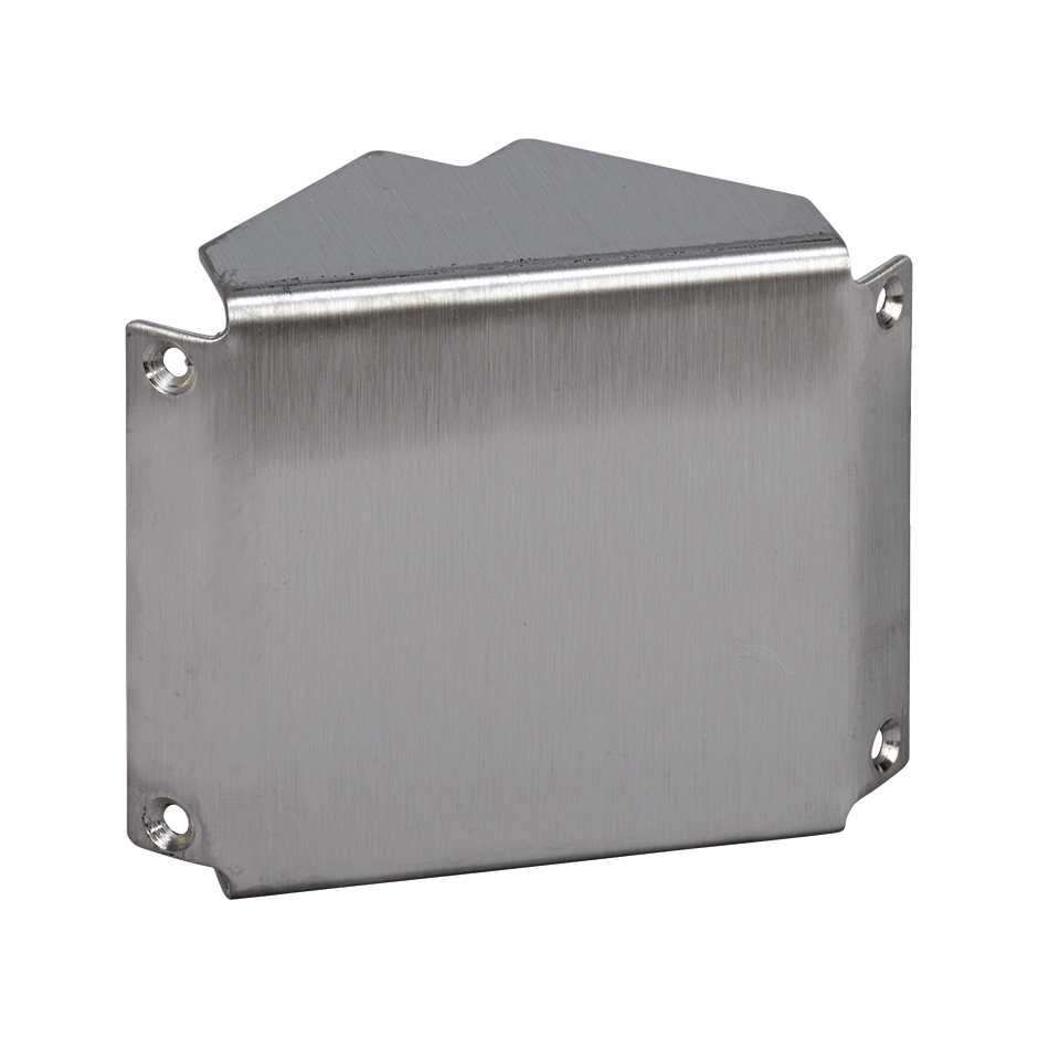 Accessoire d'angle externe fixe en acier inoxydable pour goulotte en aluminium 70x50mm