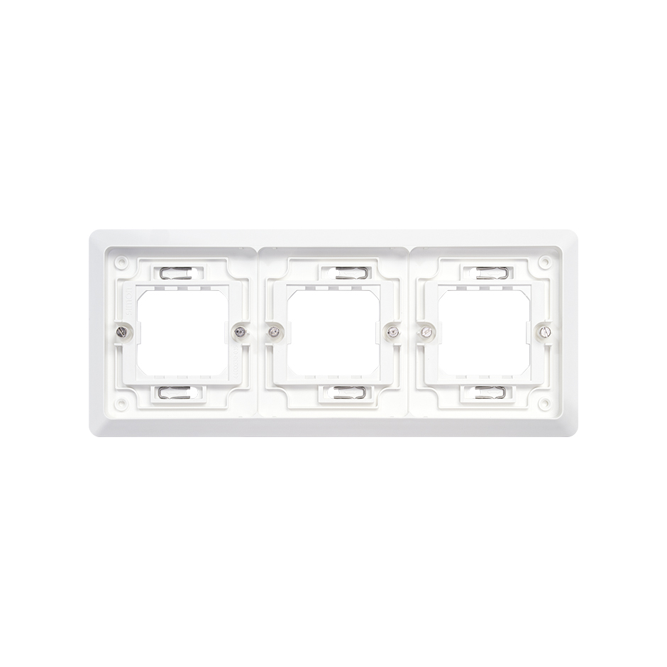 Marco para cajas de empotrar de 3 elementos horizontal blanco Simon Aqua