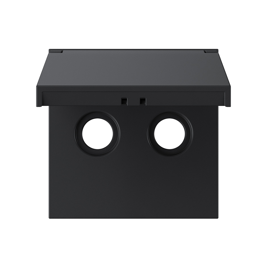 Cover for universal R-TV+SAT socket IP44 black matte Simon 360