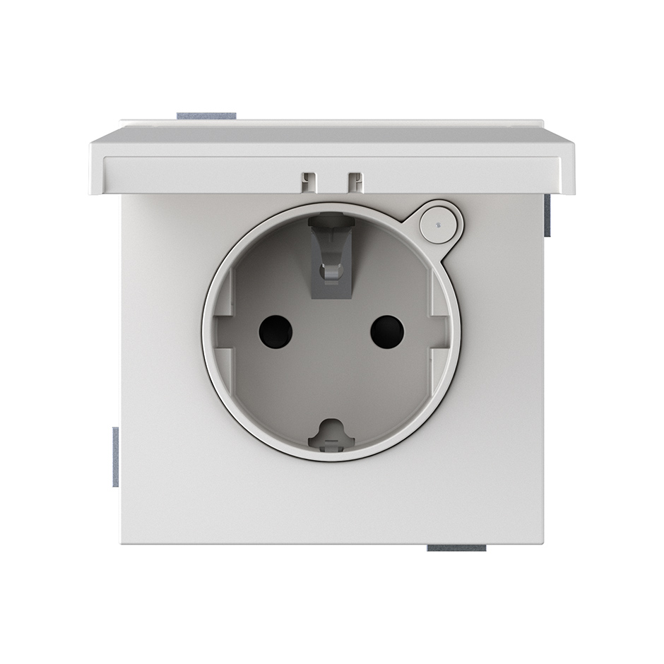 Schuko socket LOLA 16A 250 V~ screw terminal IP44 white matte Simon 360