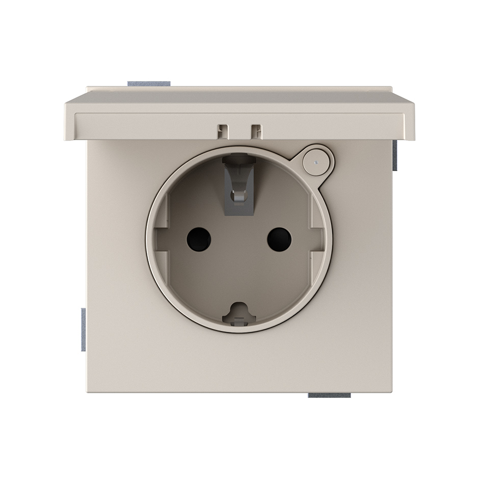 Schuko socket LOLA 16A 250 V~ screw terminal IP44 sand matte Simon 360