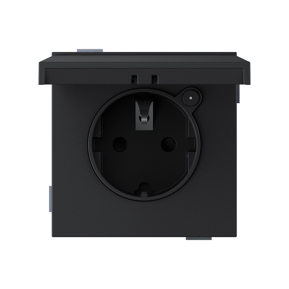 Schuko socket LOLA 16A 250 V~ screw terminal IP44 black matte Simon 360