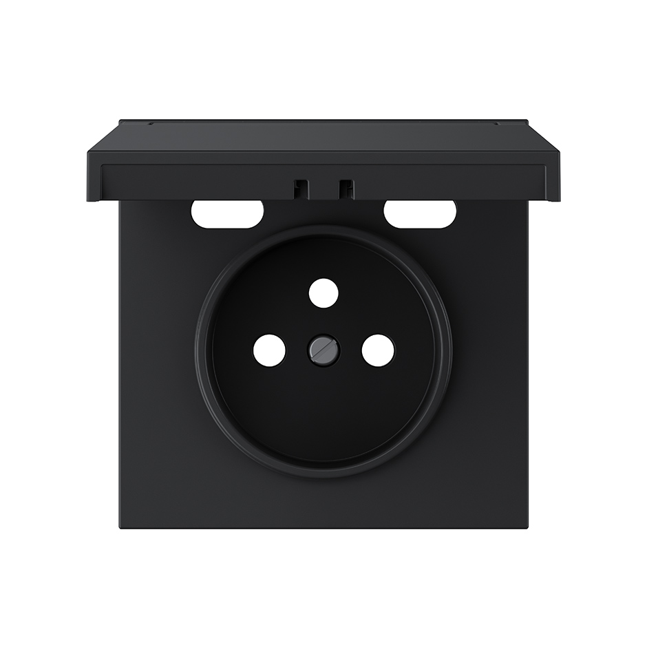 Cover for French socket + 2USB C+C IP44 black matte Simon 360