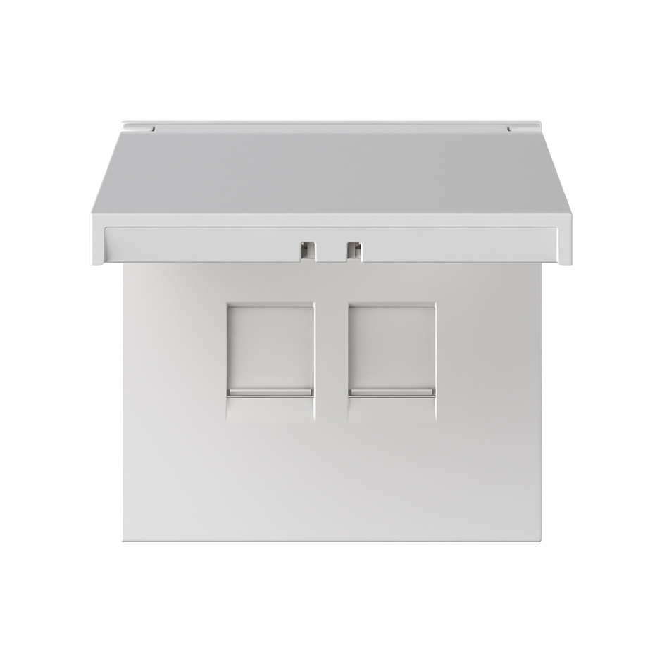 Plaque pour 2 x RJ45 sans connecteur sans adaptateur IP44 blanc mat Simon 360