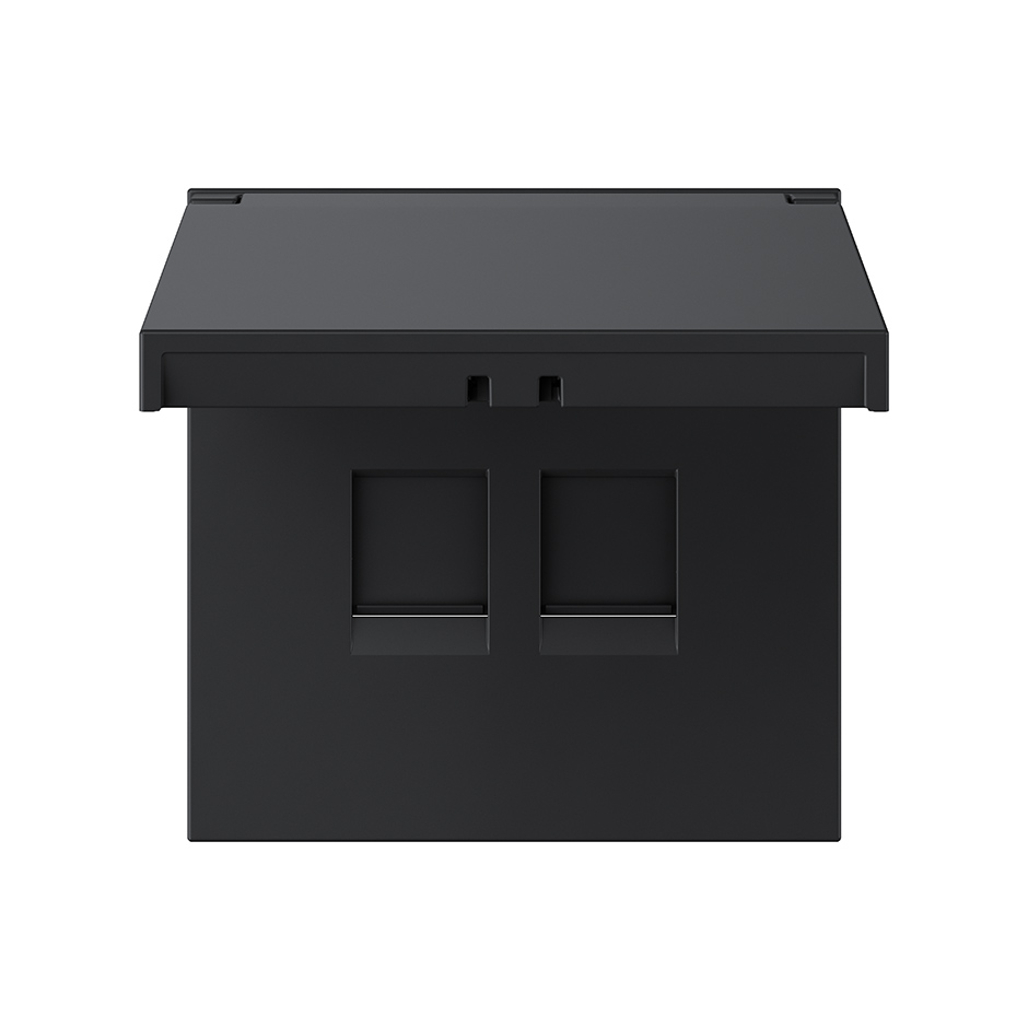 Cover for 2 x RJ45 without connector without adapter IP44 black matte Simon 360
