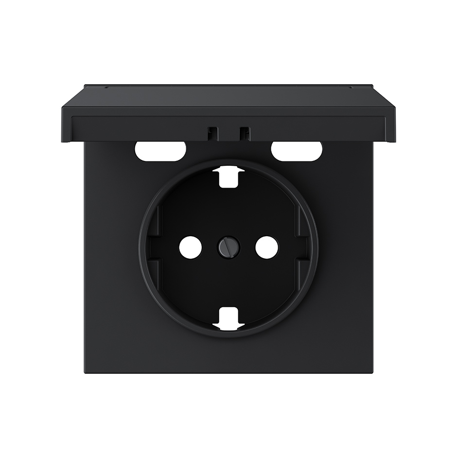 Cover for Schuko socket + 2USB C+C IP44 black matte Simon 360