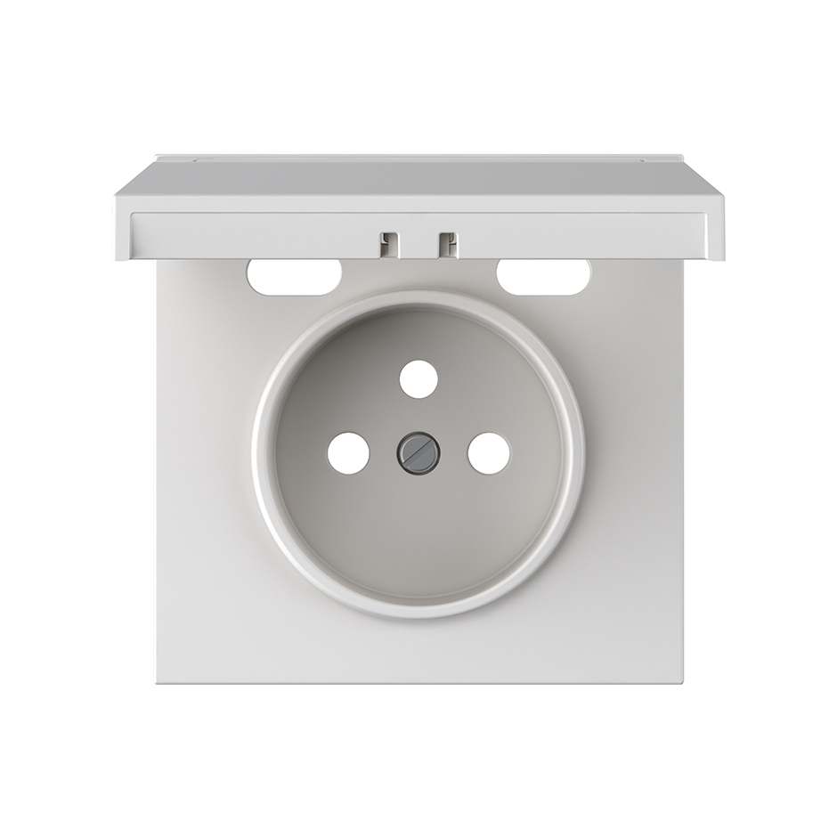 Cover for French socket + 2USB C+C IP44 white matte Simon 360