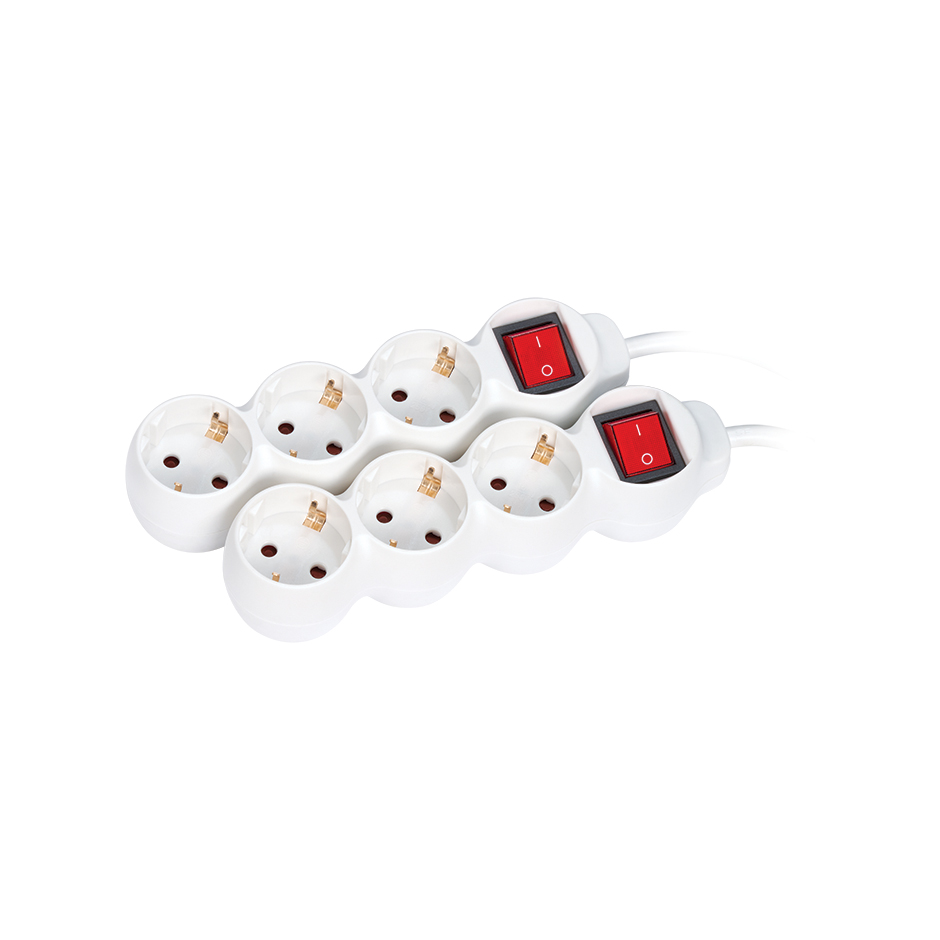 PACK 2U BASE 3 TOMAS TT INTERRUPTOR CABLE 1,5M 3G1.5 BLANCO