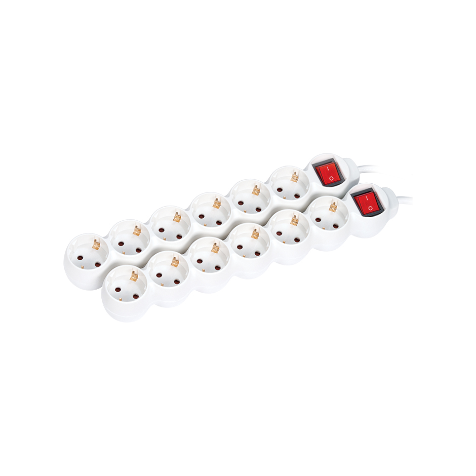 PACK 2U BASE 6 TOMAS TT INTERRUPTOR CABLE 1,5M 3G1.5 BLANCO