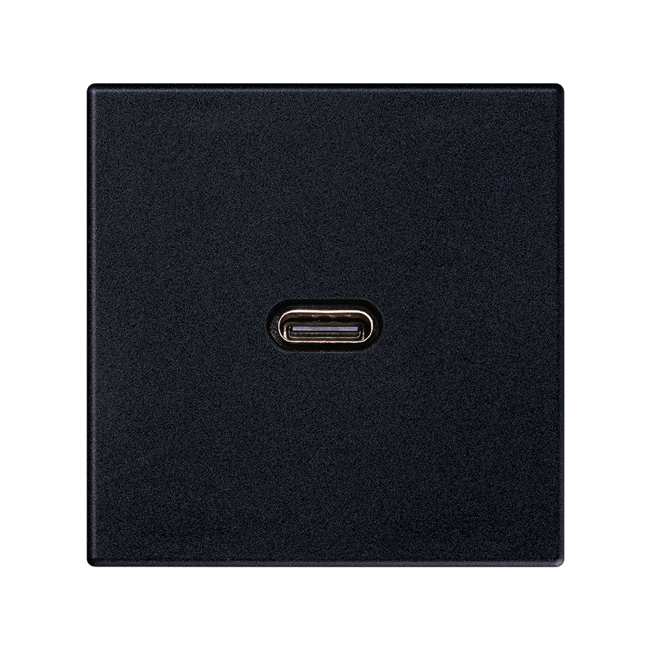 USB 3.0 type C female-to-female connector with trim plate black Simon K45  