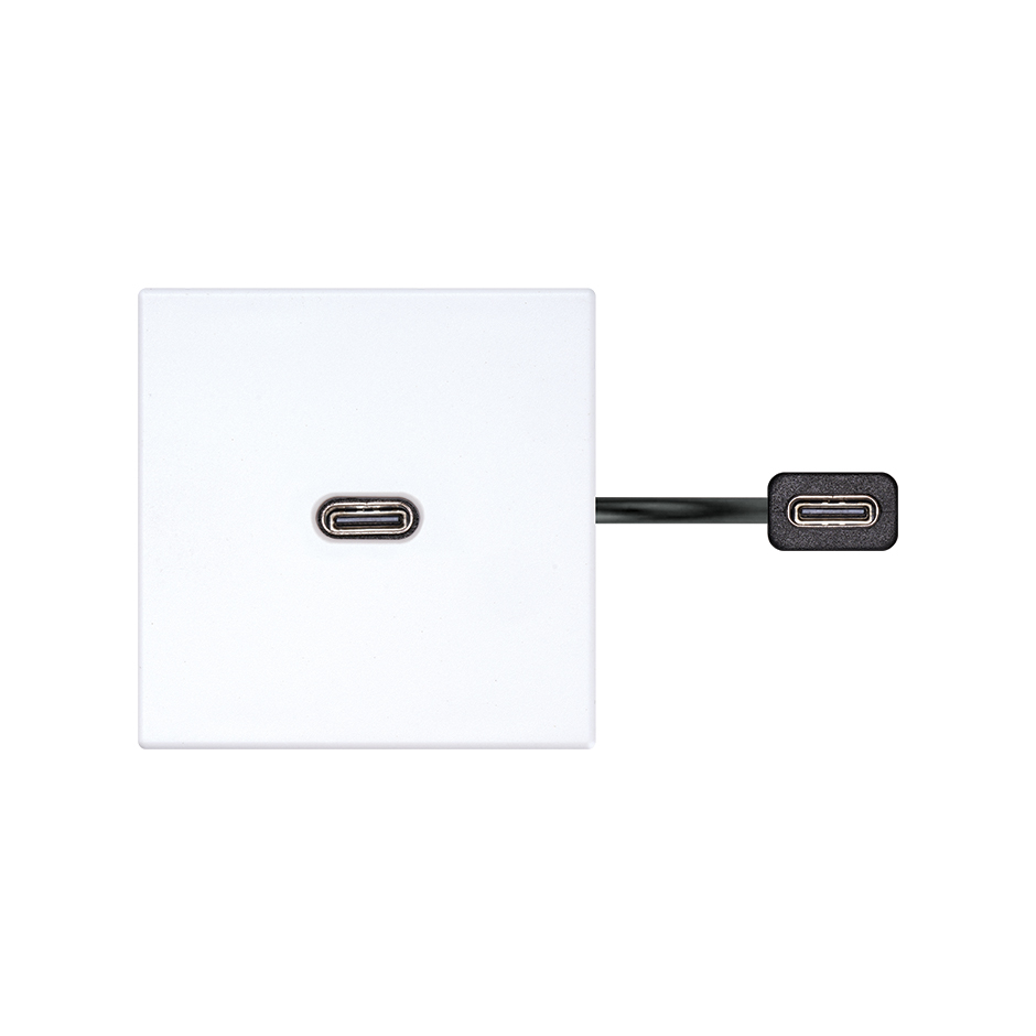 USB 3.0 type C female-to-female patch cord with trim plate white Simon K45  