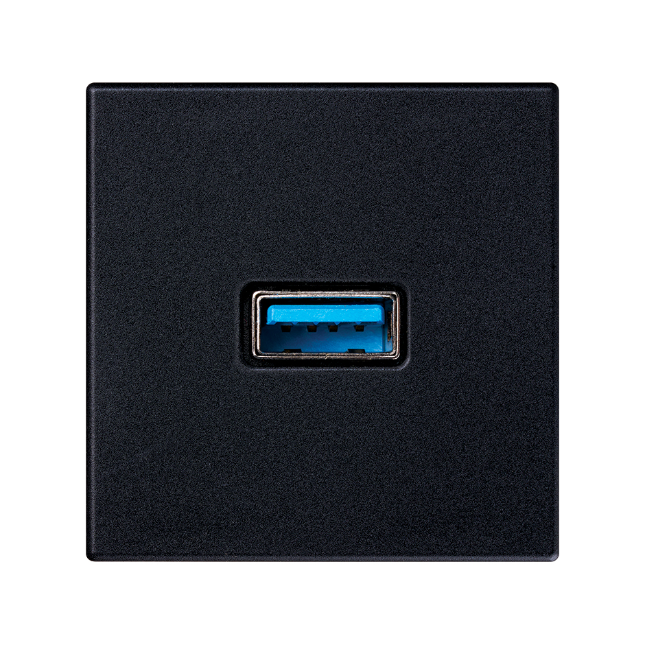 USB 3.0 type A female-to-female connector with trim plate black Simon K45  