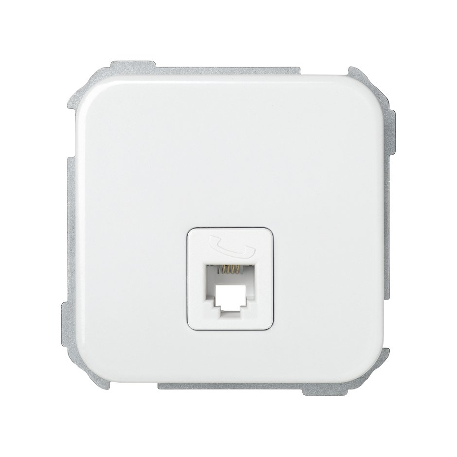 Tomada telefônica com 4 contatos RJ11 branco Simon 31