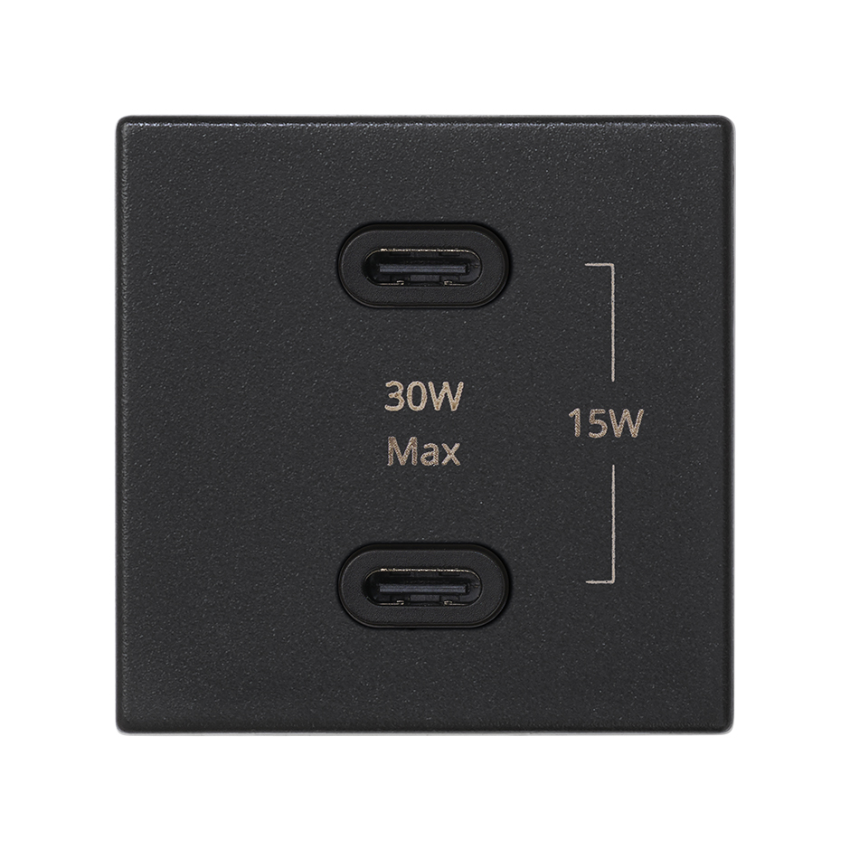 USB charger type C+C 30W PD Simon K45 black