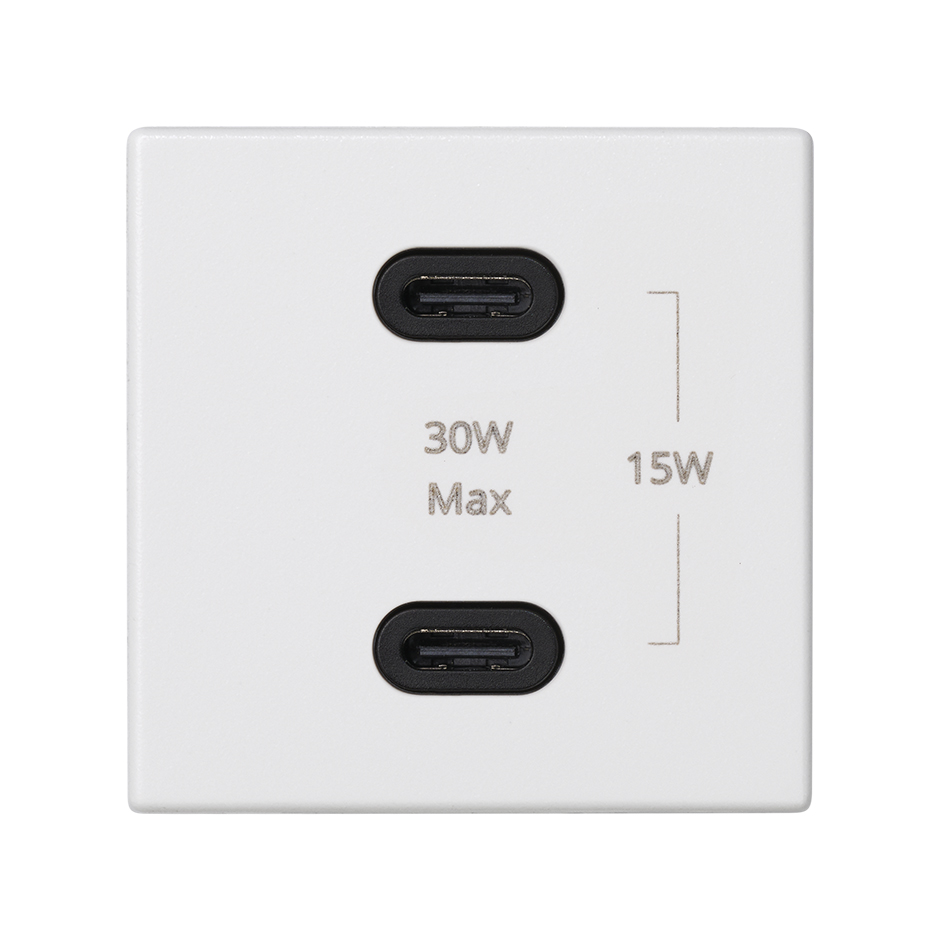 USB charger type C+C 30W PD Simon K45 white