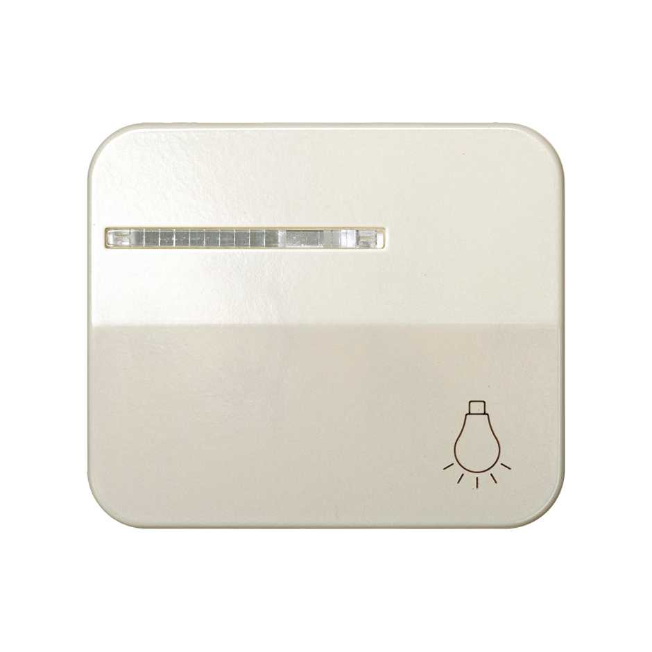 Single rocker with viewer and light symbol for push button ivory Simon 75