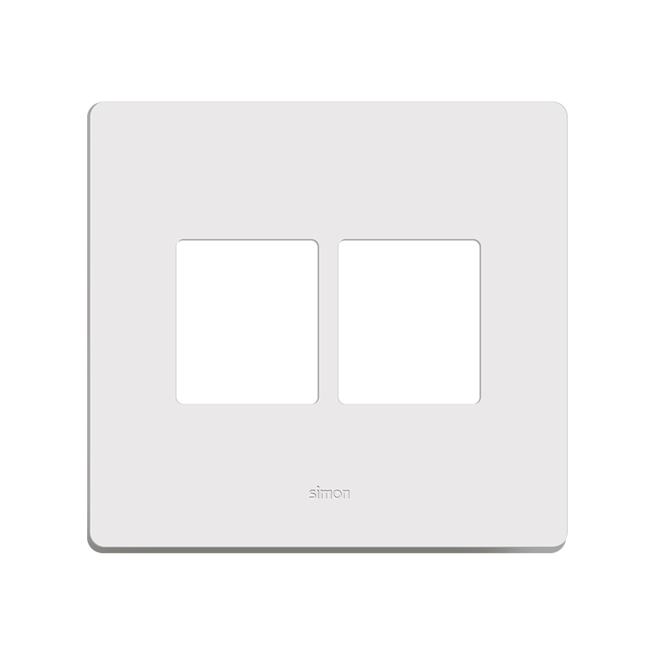 Placa de 4 postos com suporte 4x4 branco Simon 20