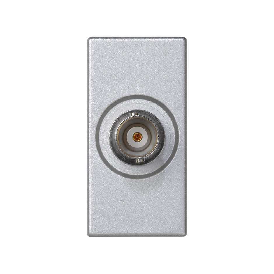 Conector BNC 75 Ohms hembra con placa embellecedora aluminio Simon K45