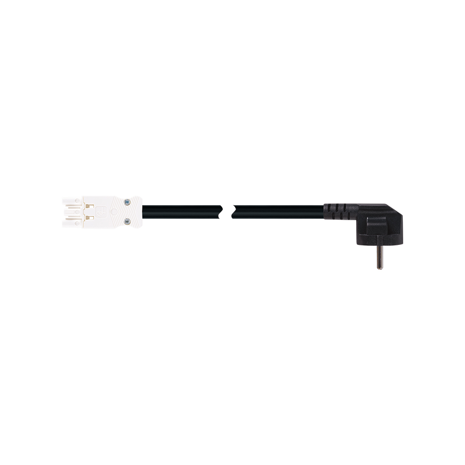 Quick connection patch cord female-Schuko RZ - 0.6 kV 3-pole with 2 meters in halogen-free material with a section of 3 x 2.5mm² white