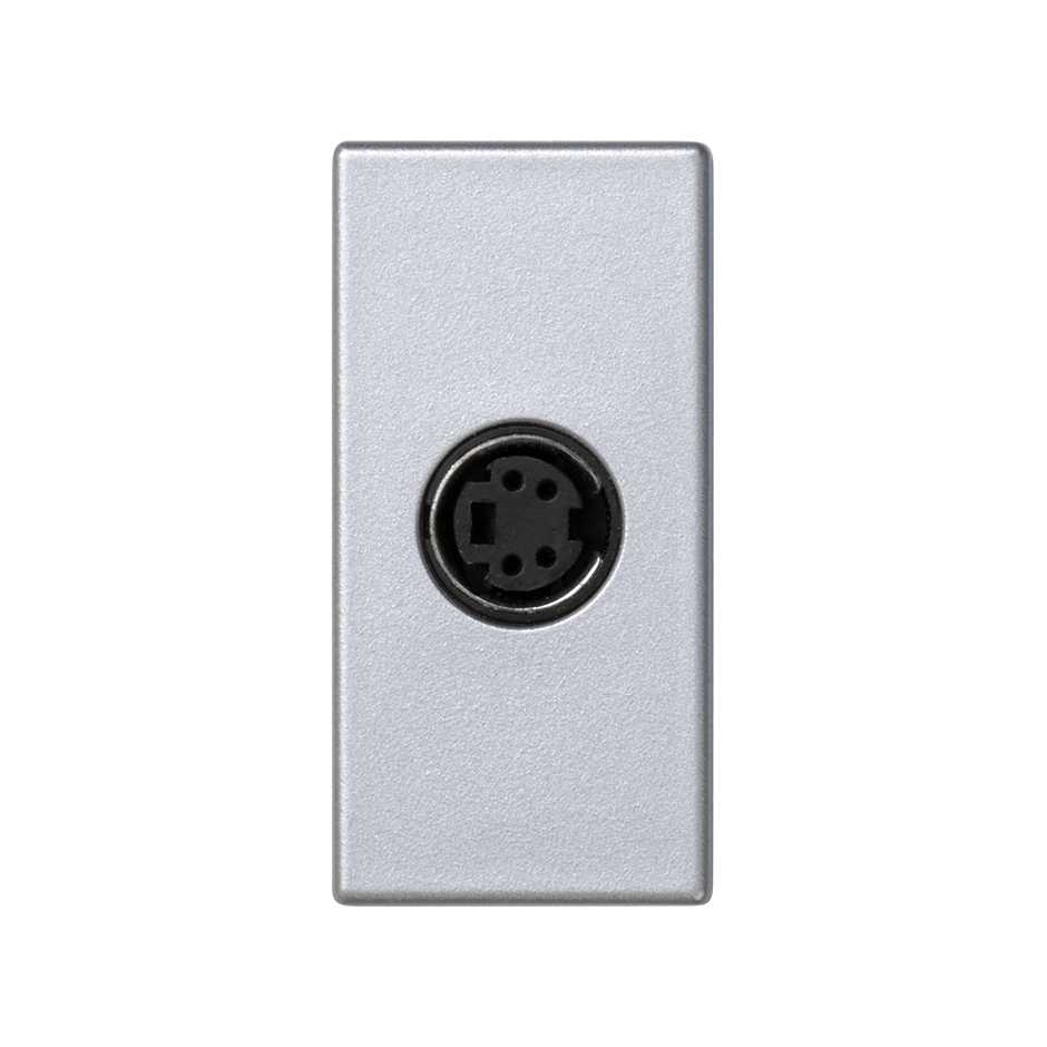 Connecteur S-Video femelle avec plaque aluminium Simon K45