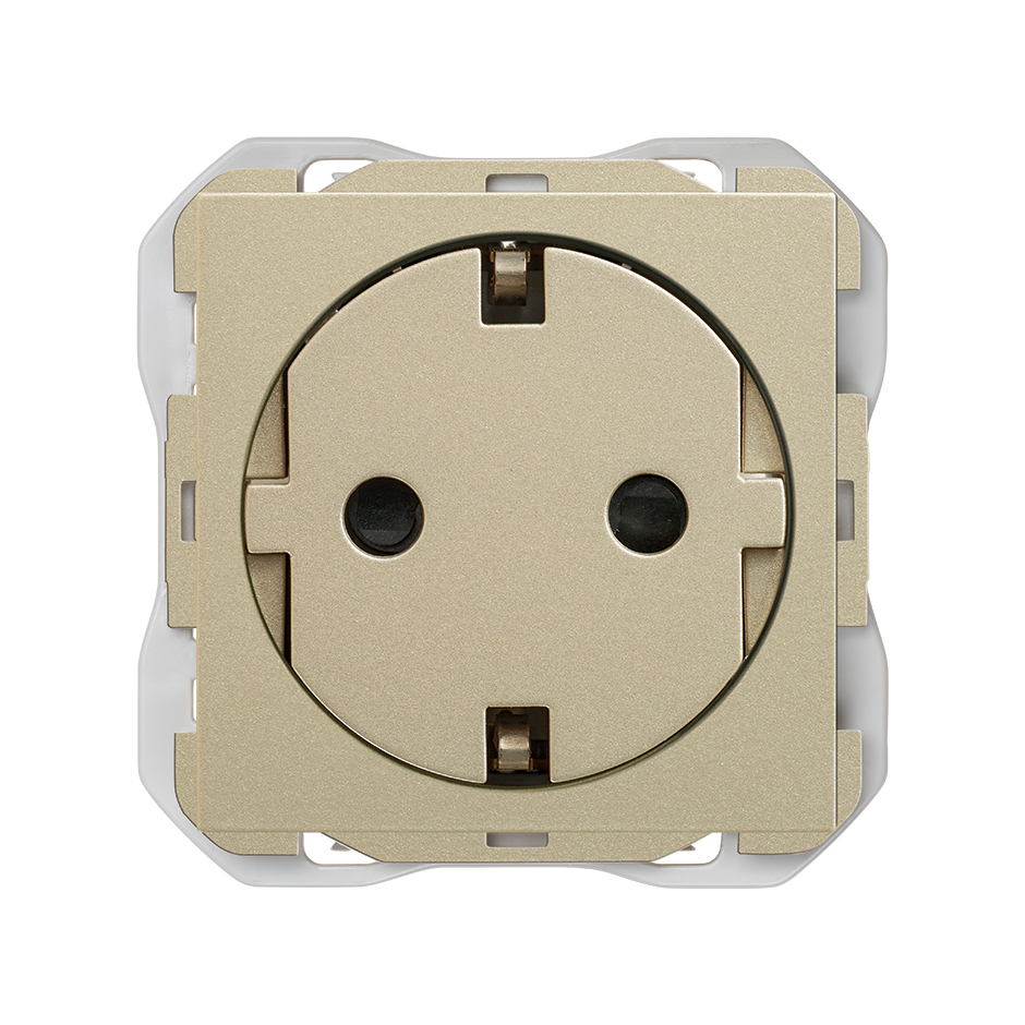Base de enchufe schuko clean modular 16A 250 V~ con sistema de embornamiento a tornillo cava Simon 270