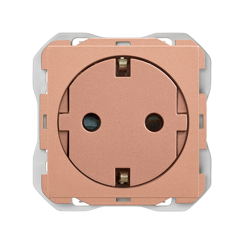 Clean modular schuko socket outlet 16A 250 V~ with screw terminal system copper Simon 270