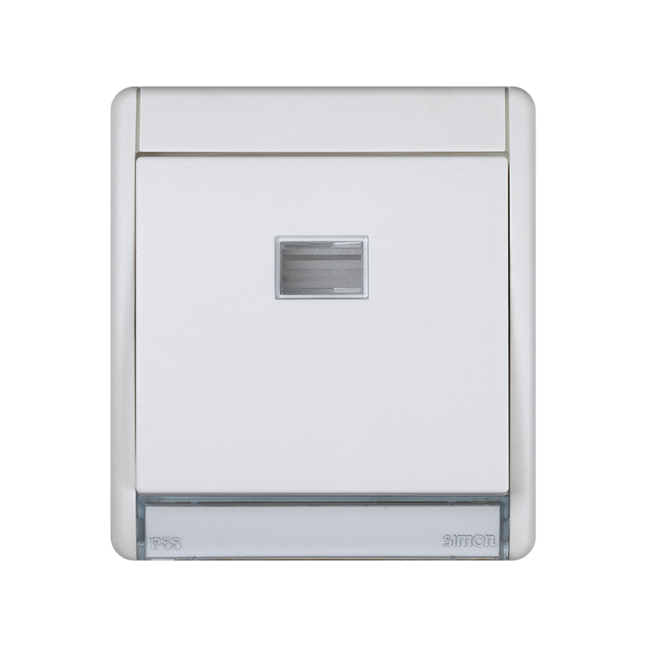 Monobloc push button IP55 10AX 250V~ with quick terminal connection white Simon Aqua