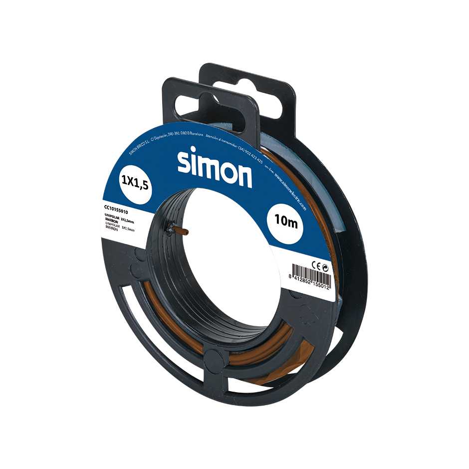 CABLE UNIPOLAR H07V-K 1x1,5MM² 10 METROS MARRÓN Simon