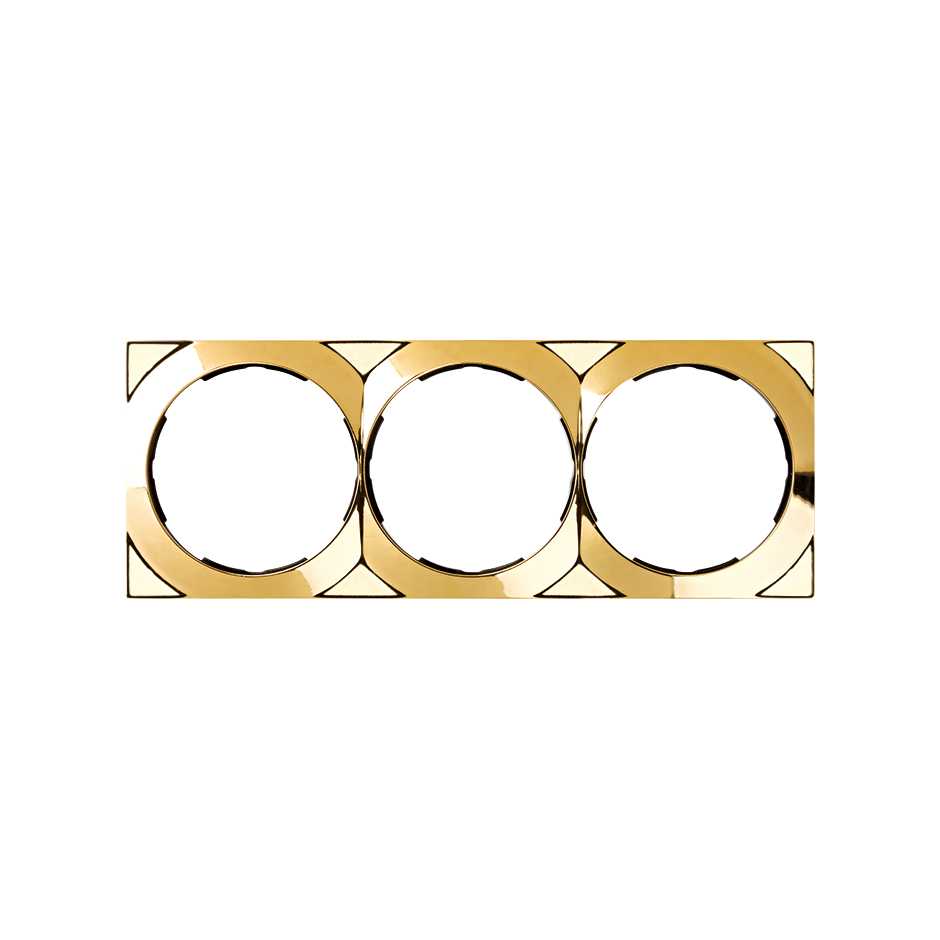 Frame square for 3 elements gold Simon 88