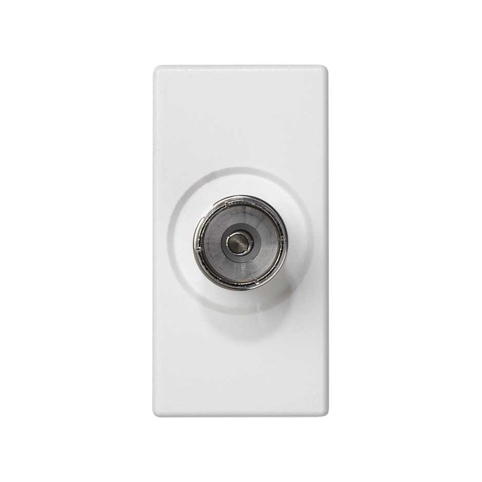 TV socket single IEC female with trim plate white Simon K45