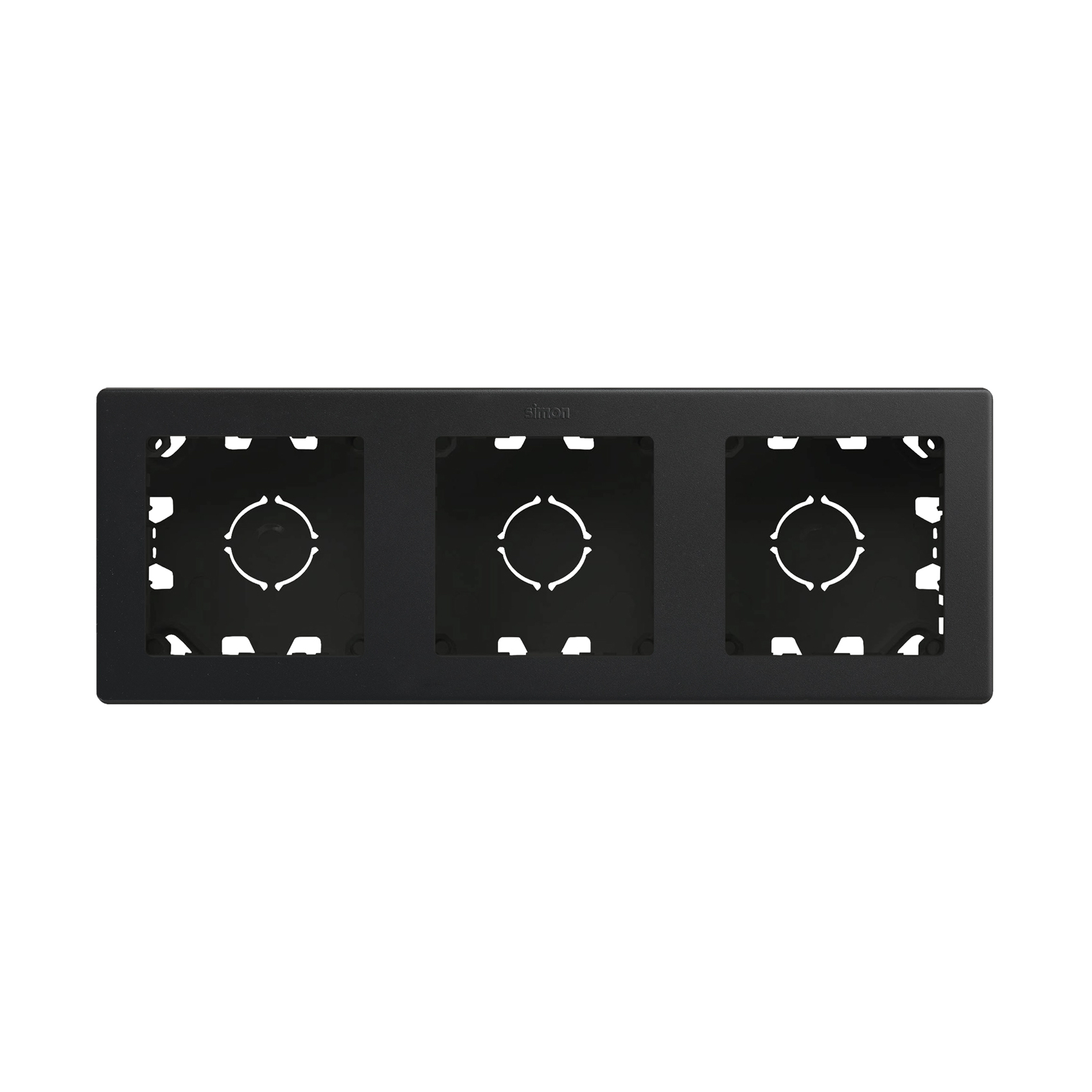 Compact Surface-mount Box 3 elements matt black Simon 270