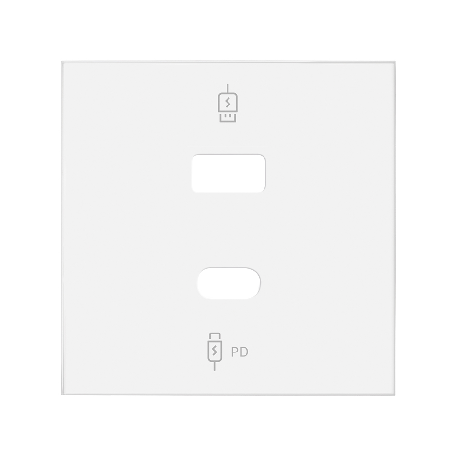 USB C+A charger cover matt white Simon 100