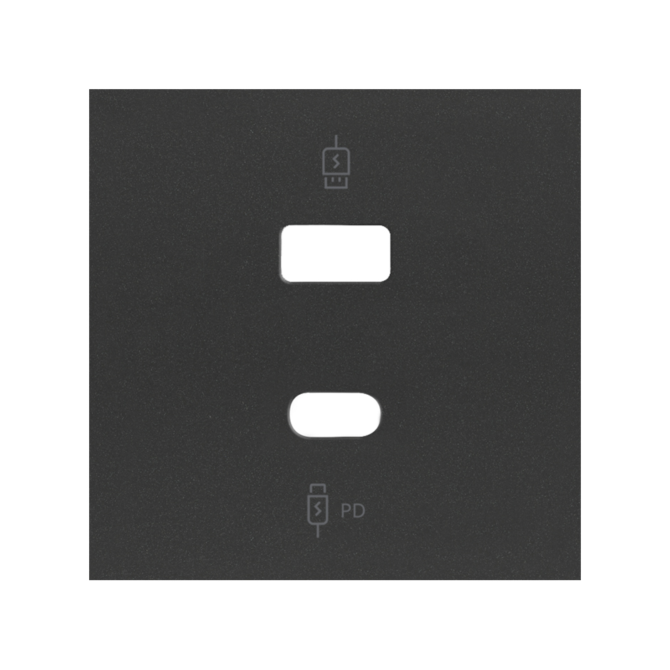 USB C+A charger cover matt black Simon 100
