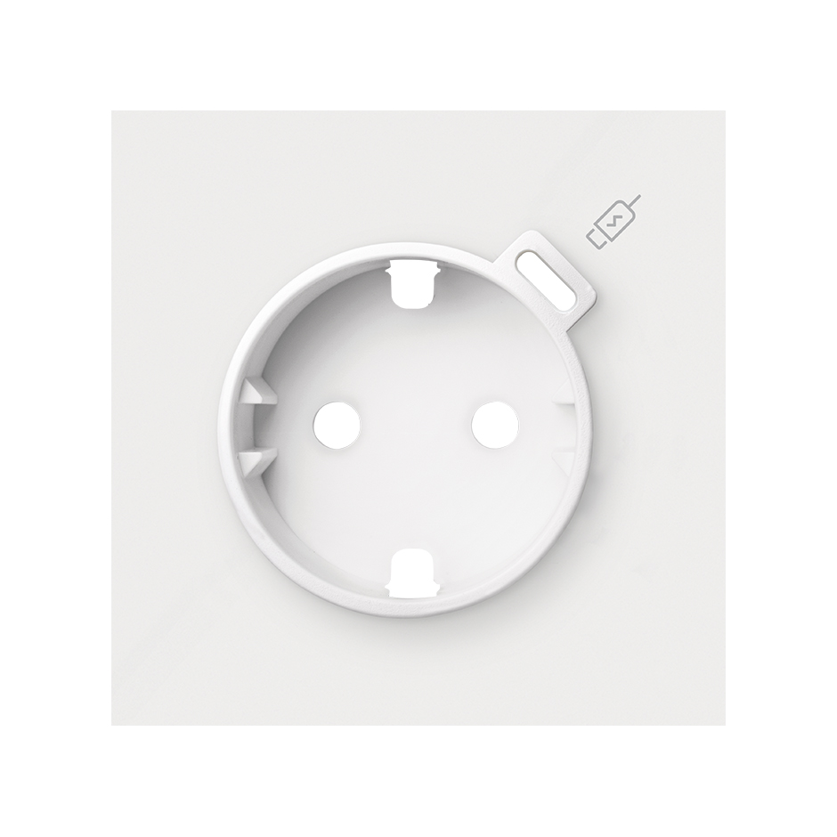Kit front 1 schuko socket with C USB charger matt white Simon 100