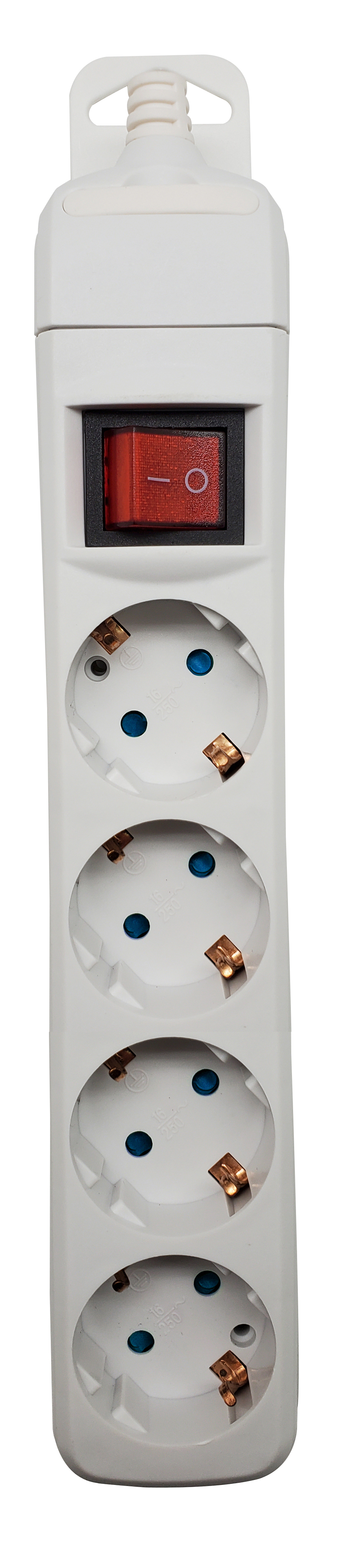 POWER STRIP 4 SCHUKO SOCKETS WITH SWITCH WHITE
