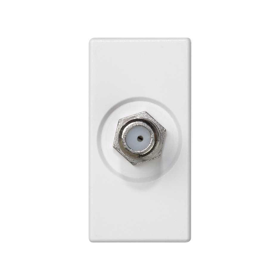 Satellite socket single F type female with trim plate white Simon K45