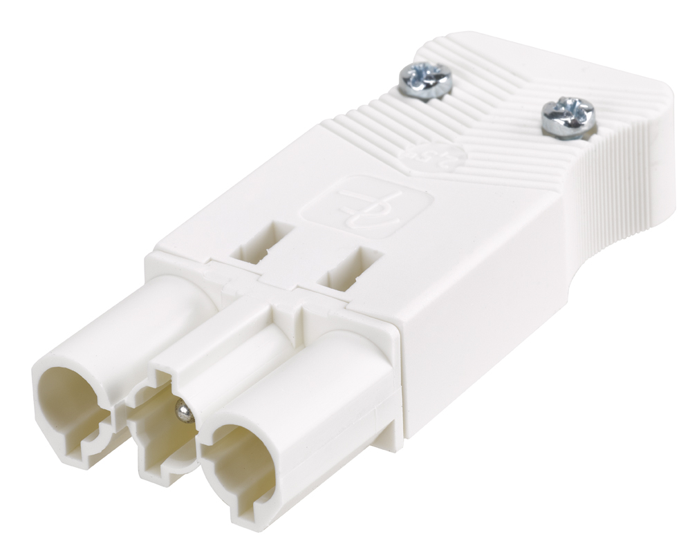 Quick aerial connector "Male" 3 poles with housing for electric patch cord locking system white Simon Electric Wiring