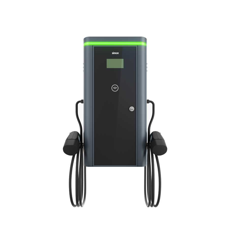 Simon NEON Wall Charging Point with 2 Straight 5m T2 Cables Single-phase 7.4 kW – Max. 14.8 kW + 4G Modem