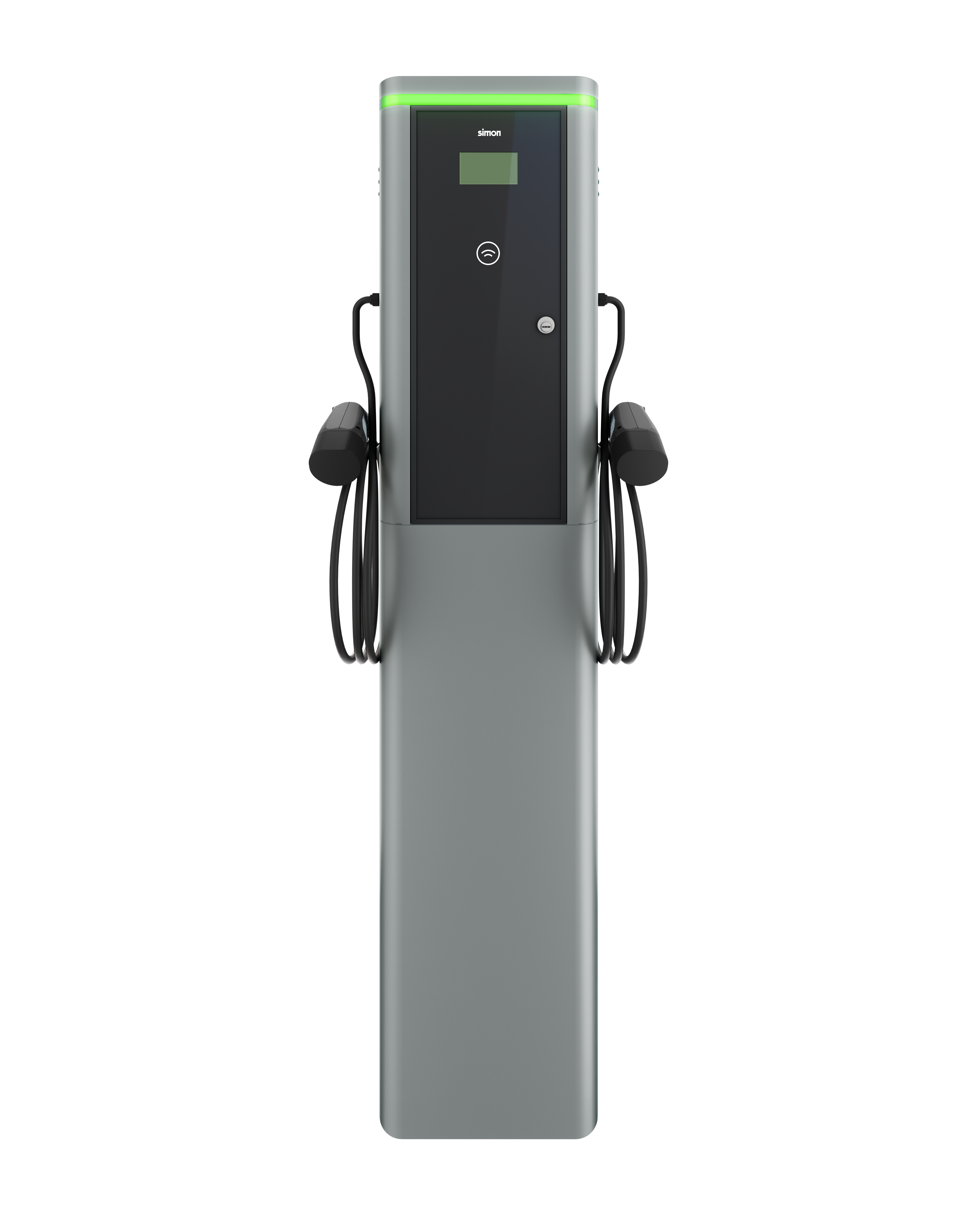 Simon NEON Column Charging Point with 2 Straight 5m T2 Cables Three-phase 22 kW – Max. 44 kW