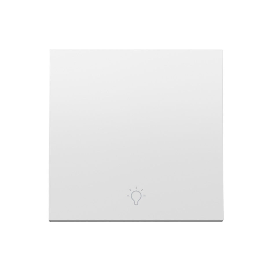 Touche individuelle pour poussoir avec gravure lumière clignotante blanc mat Simon 360