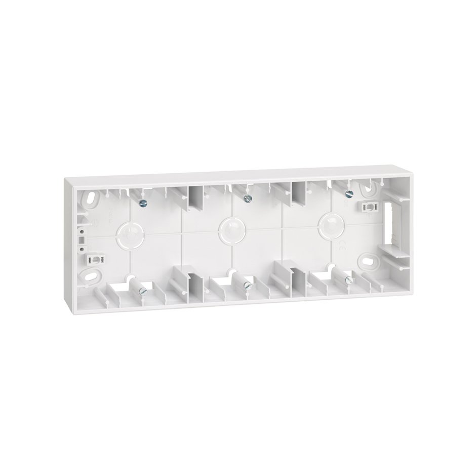 Base for surface mount wall box for 3 elements white Simon 27 Play