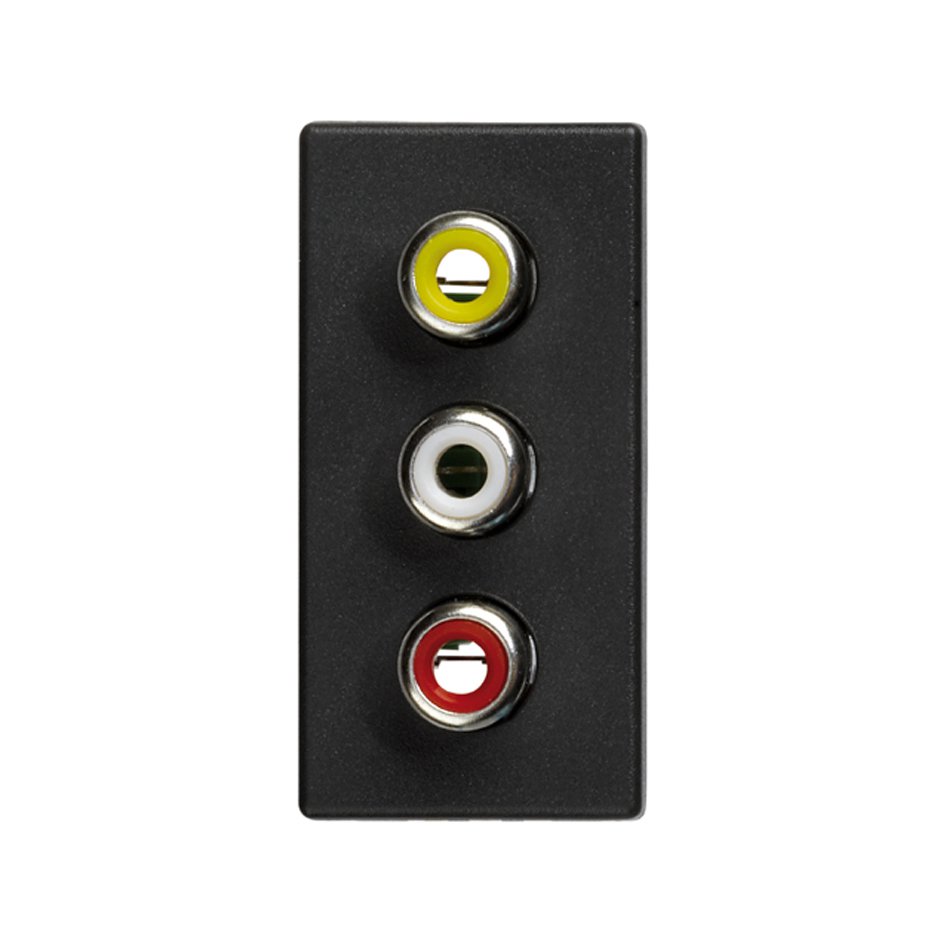 Conetor 3RCA de meio-elemento grafite Simon 27 Play
