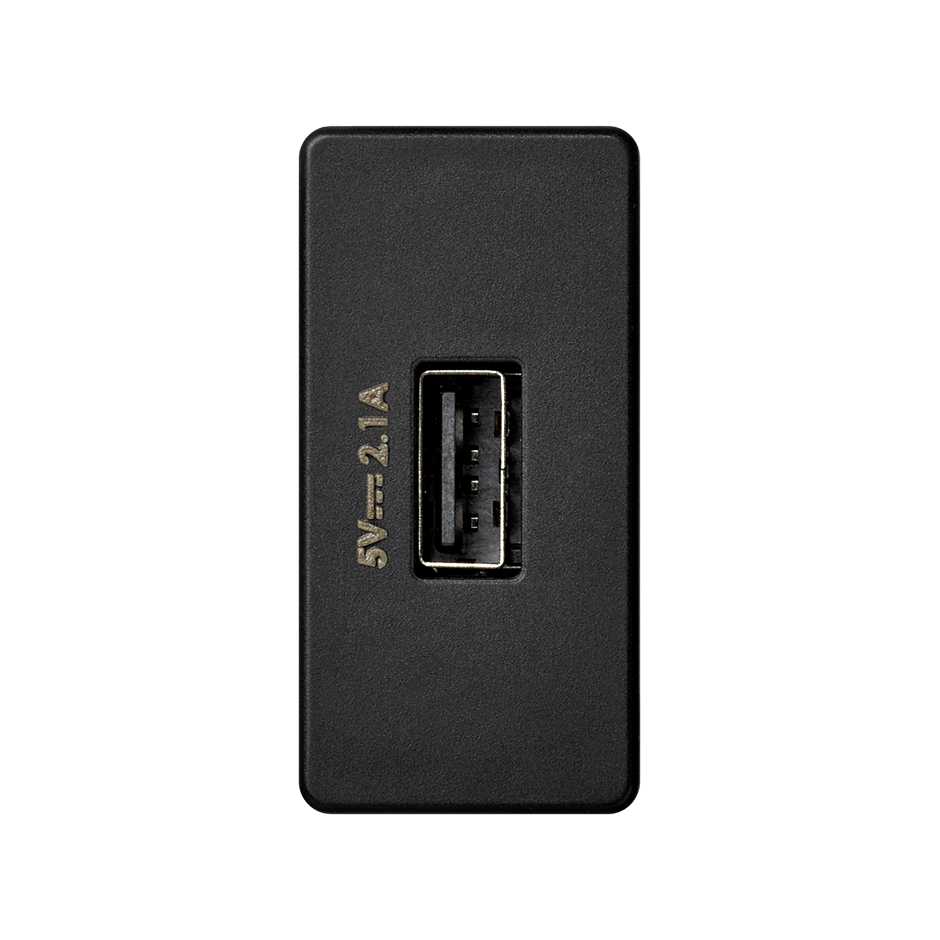 Cargador USB 5V/DC 2.1A tipo A hembra grafito Simon 27 Play