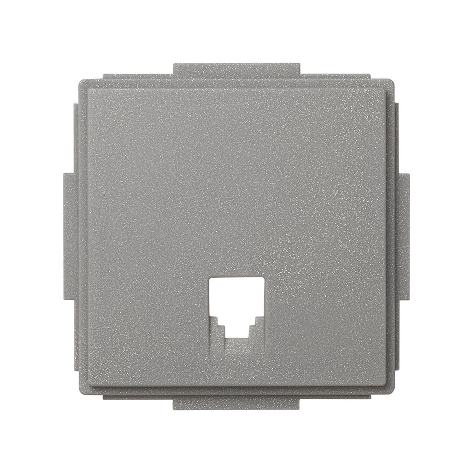 Plaque pour prises téléphoniques avec connecteurs RJ11 et RJ12 gris mat Simon 27 Scudo