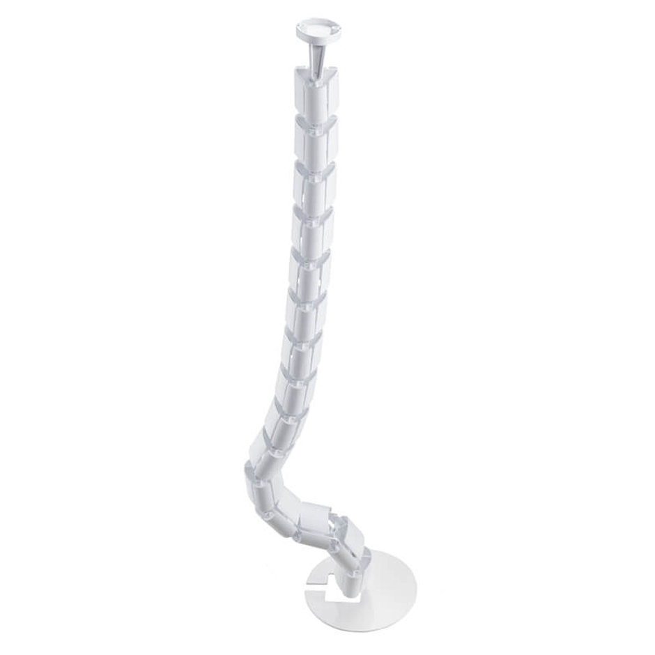 Articulated cable management kit for 4 workstations in white