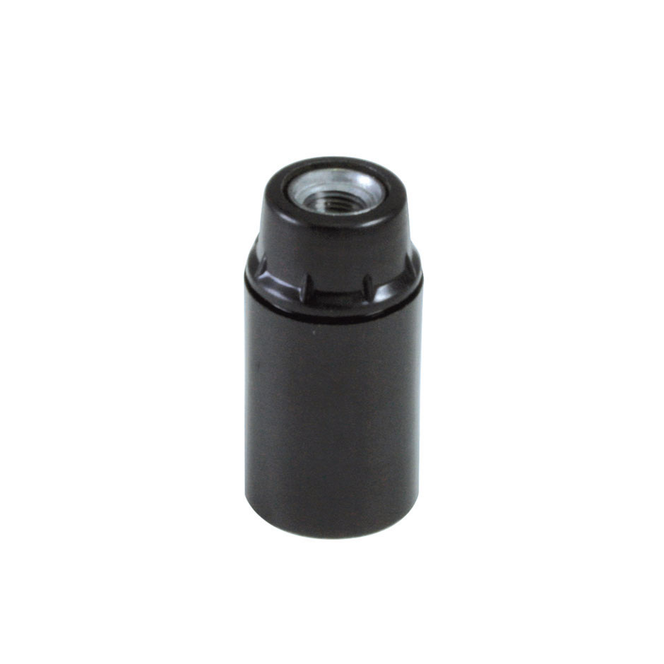 Porta-lâmpadas em baquelite liso para E-14, em negro, da 
